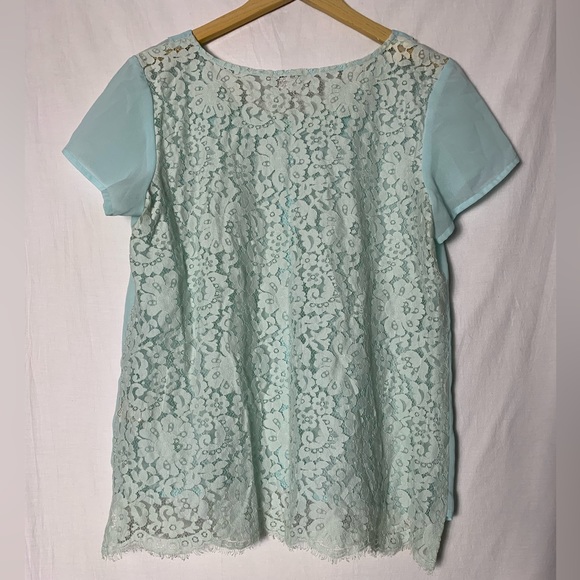 Van Heusen_Studio | Pastel Green Lace Back Blouse - Large - Picture 5 of 5